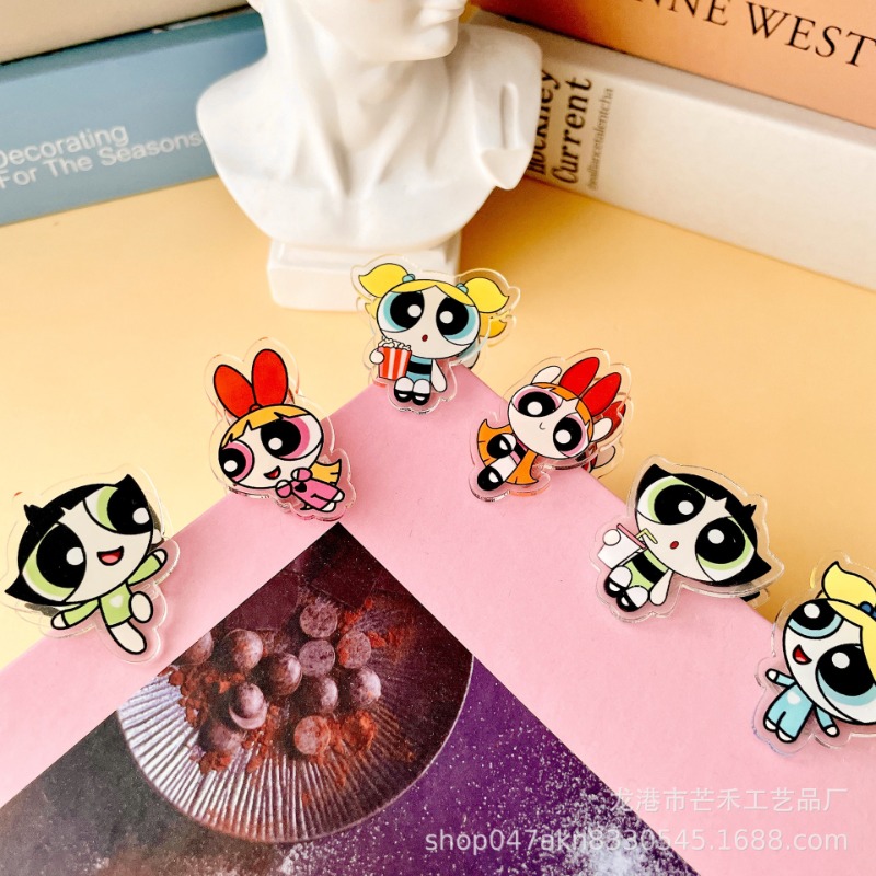 Tech Accessories For Office - 6PCS Kawaii The Powerpuffs Girls 아크릴