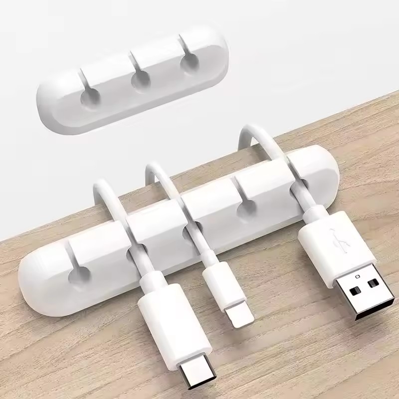 Desk Cable Clip - 실리콘 USB 케이블 클립 와인더 정리기