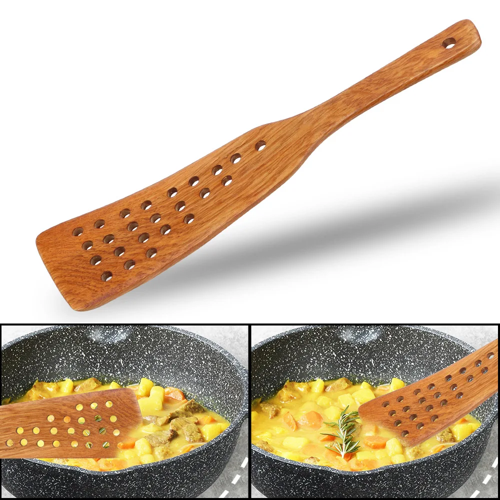 프라이팬 스테이크용 필터 숟가락 논스틱 팬용 나무 주걱 - Hi Tech Kitchen Accessories 리뷰 및 가격