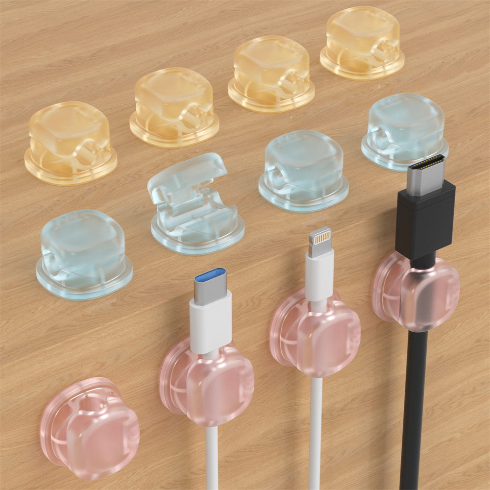 3개의 투명 컬러 자석 케이블 정리함, 데이터 케이블  - Desk Cable Clip 리뷰 및 가격