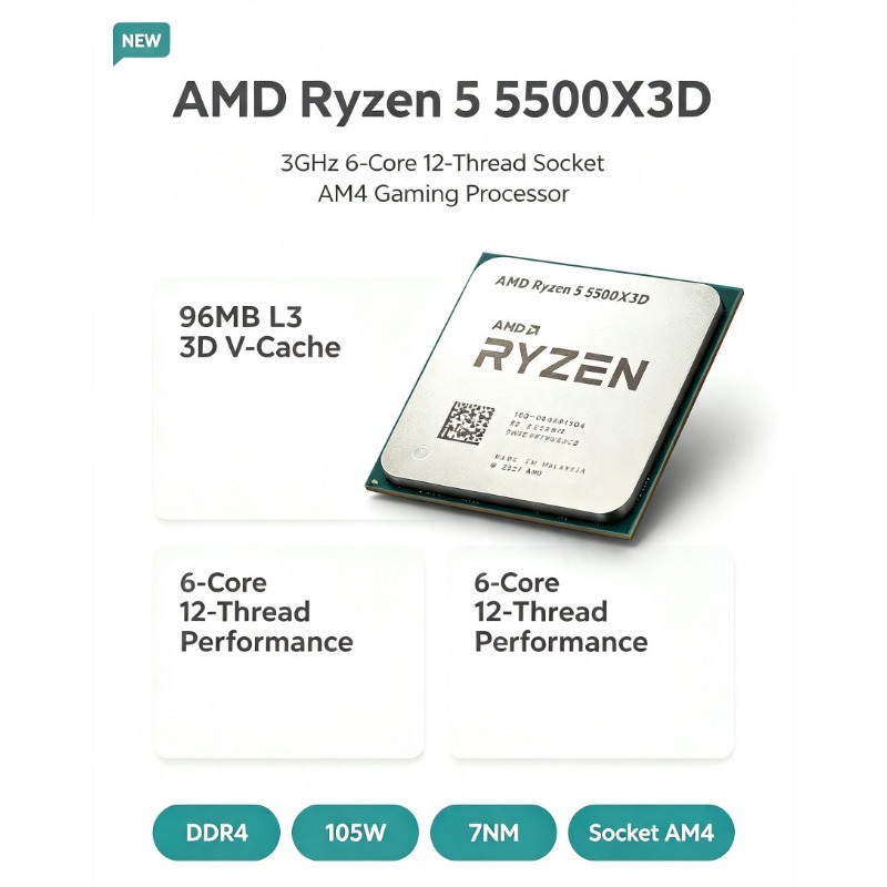 AMD 라이젠 5 5500X3D 게이밍 CPU 3.0G - Amd Cpu Ryzen 5 리뷰 및 가격