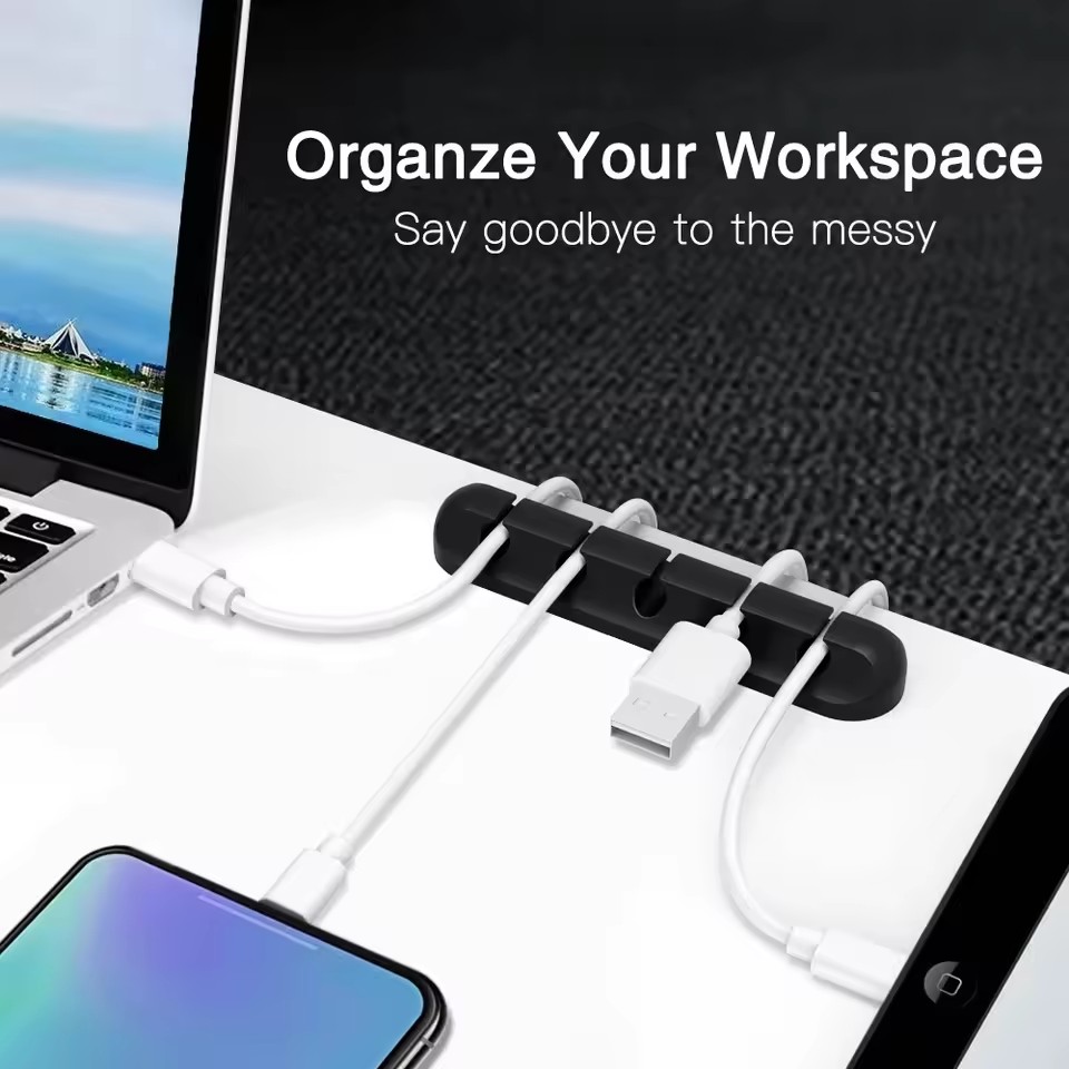 실리콘 USB 케이블 정리기 USB 충전 케이블 와인더 - Desk Cable Clip 리뷰 및 가격