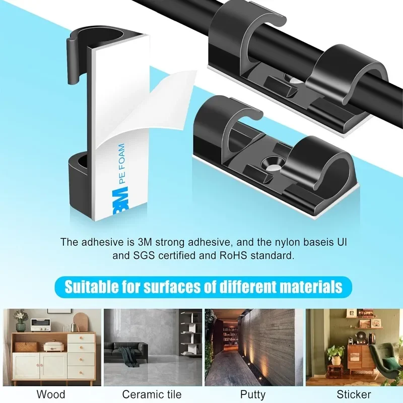 와이어 홀더 벽걸이 케이블 클립 자가 접착식 코드 정리 - Desk Cable Clip 리뷰 및 가격