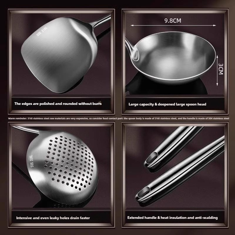 식품용 스테인리스 스틸 웍 주걱 금속 주방기구 슬롯형  - Hi Tech Kitchen Accessories 리뷰 및 가격